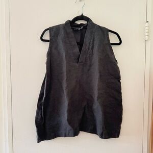 Eskandar Black Sleeveless Blouse